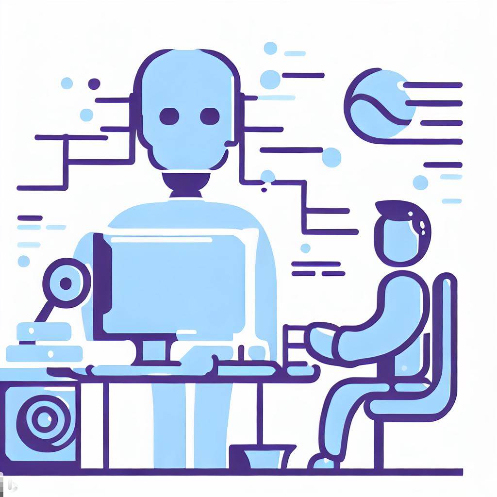 DALL-E/Bing Human using a Robot using a Computer